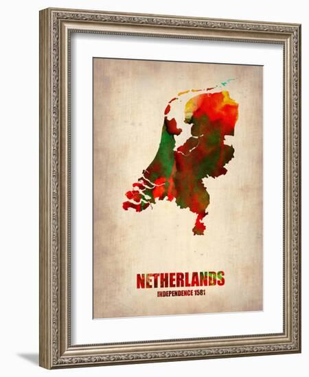 Netherlands Watercolor Map-NaxArt-Framed Art Print