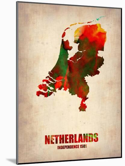 Netherlands Watercolor Map-NaxArt-Mounted Art Print