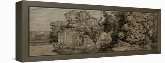 Netley Abbey (Pen & Ink with Wash on Paper)-Francis Towne-Framed Premier Image Canvas