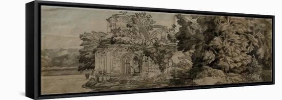 Netley Abbey (Pen & Ink with Wash on Paper)-Francis Towne-Framed Premier Image Canvas