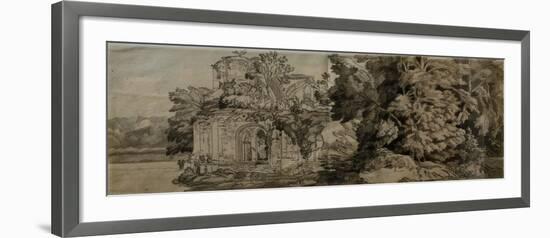 Netley Abbey (Pen & Ink with Wash on Paper)-Francis Towne-Framed Giclee Print