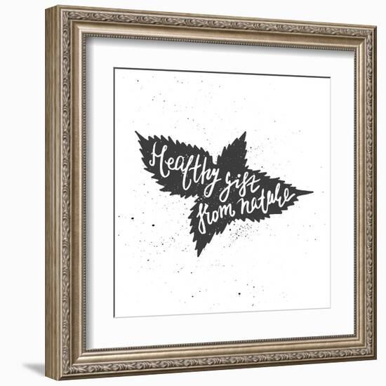 Nettle Lettering Poster-zapolzun-Framed Art Print