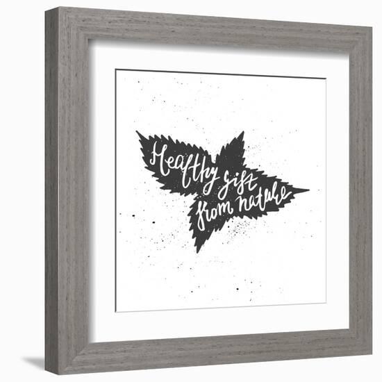 Nettle Lettering Poster-zapolzun-Framed Art Print