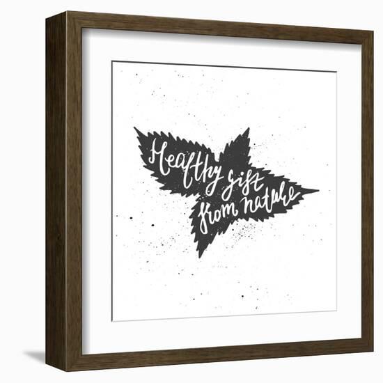 Nettle Lettering Poster-zapolzun-Framed Art Print