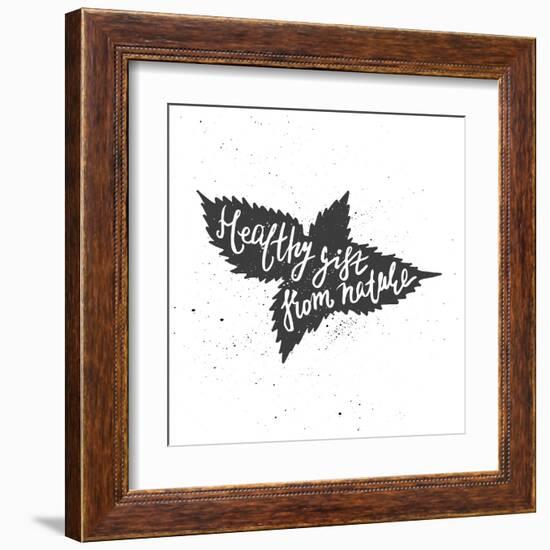 Nettle Lettering Poster-zapolzun-Framed Art Print