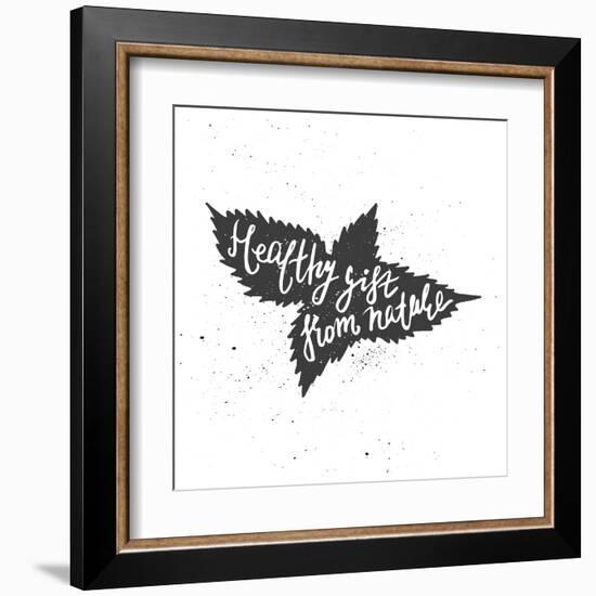 Nettle Lettering Poster-zapolzun-Framed Art Print