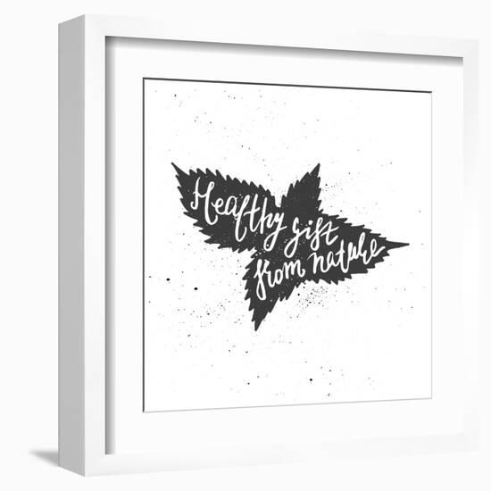 Nettle Lettering Poster-zapolzun-Framed Art Print