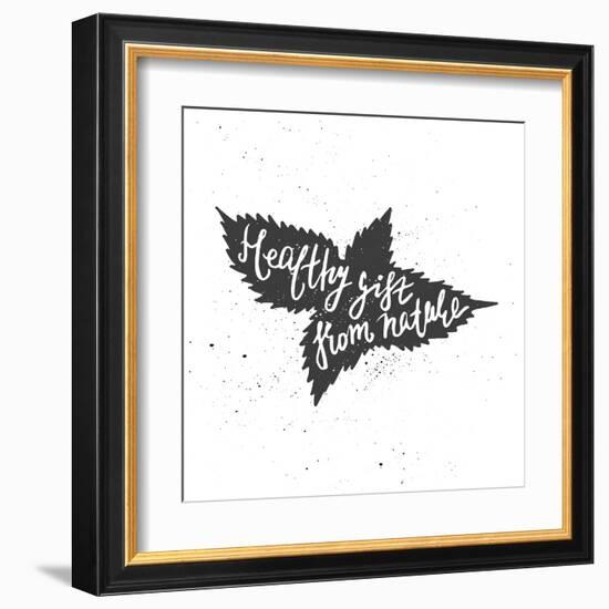 Nettle Lettering Poster-zapolzun-Framed Art Print