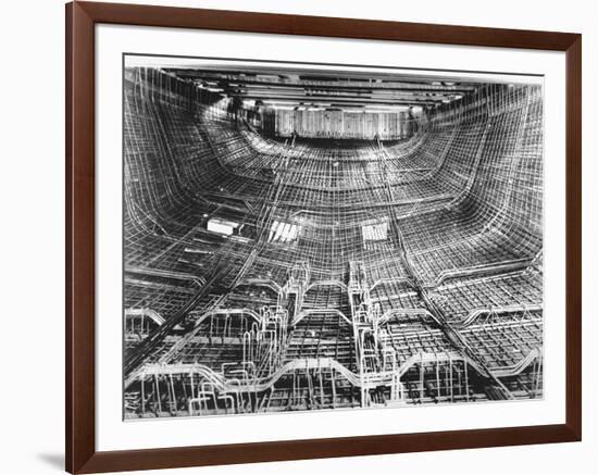 Network of Metal Rods Woven Together Inside Stern at Great Northern Concrete Shipbuilding Co-Gordon Stuart-Framed Premium Photographic Print