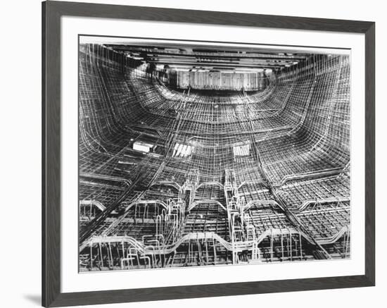 Network of Metal Rods Woven Together Inside Stern at Great Northern Concrete Shipbuilding Co-Gordon Stuart-Framed Premium Photographic Print