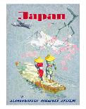 Japan, Cherry Tree Blossoms, Mount Fuji, SAS Scandinavian Airlines System-Netzler-Mounted Giclee Print