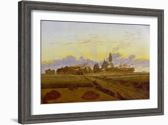 Neubrandenburg Burning, 1835-Caspar David Friedrich-Framed Giclee Print