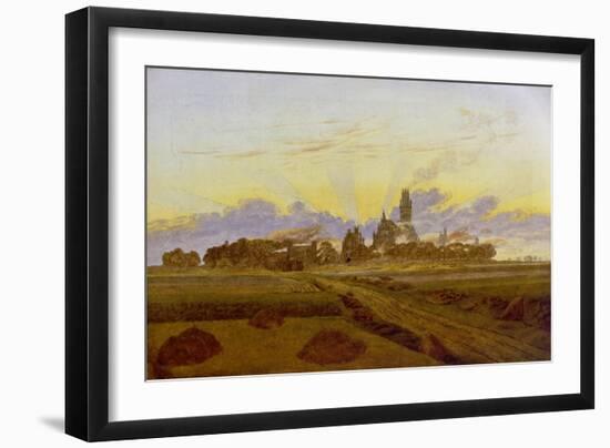 Neubrandenburg Burning, 1835-Caspar David Friedrich-Framed Giclee Print