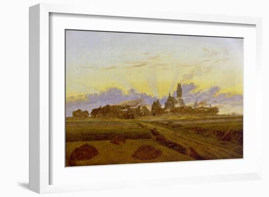 Neubrandenburg Burning, 1835-Caspar David Friedrich-Framed Giclee Print