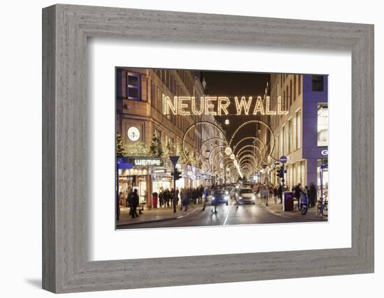 Neuer Wall street with Christmas decoration, Hamburg, Hanseatic City, Germany, Europe-Markus Lange-Framed Photographic Print