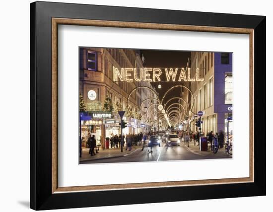 Neuer Wall street with Christmas decoration, Hamburg, Hanseatic City, Germany, Europe-Markus Lange-Framed Photographic Print