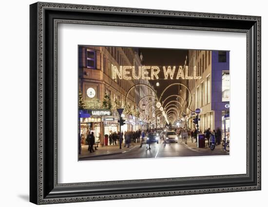 Neuer Wall street with Christmas decoration, Hamburg, Hanseatic City, Germany, Europe-Markus Lange-Framed Photographic Print