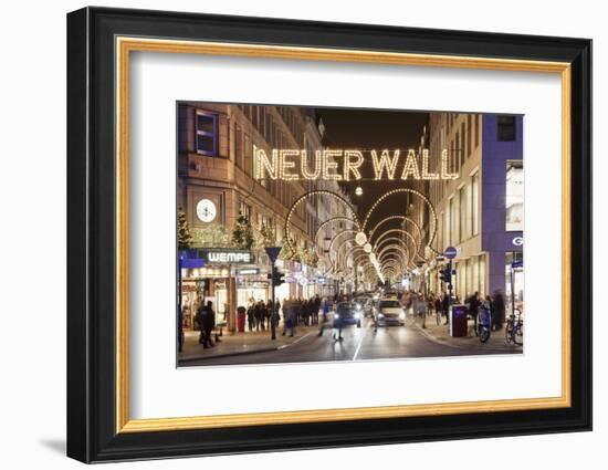 Neuer Wall street with Christmas decoration, Hamburg, Hanseatic City, Germany, Europe-Markus Lange-Framed Photographic Print