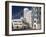 Neuer Zollhof Office Buildings with Rheinturm in Background, Medienhafen, Dusseldorf, Germany, Euro-David Clapp-Framed Photographic Print