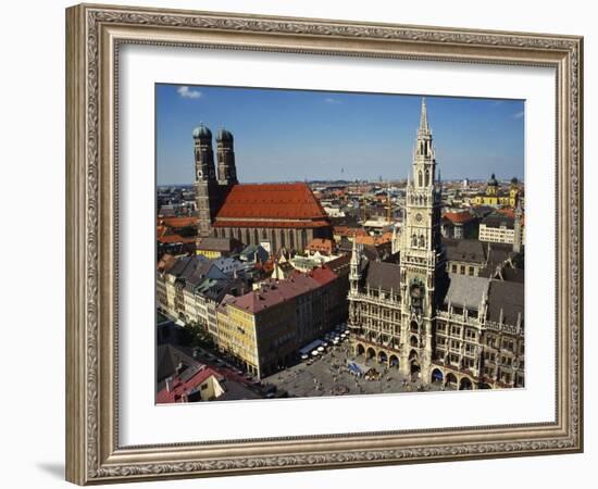 Neues Rathaus and the Frauenkirche, Munich, Bavaria, Germany-Ken Gillham-Framed Photographic Print