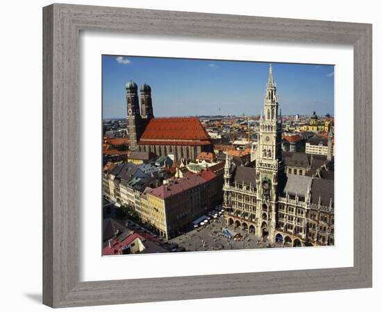 Neues Rathaus and the Frauenkirche, Munich, Bavaria, Germany-Ken Gillham-Framed Photographic Print