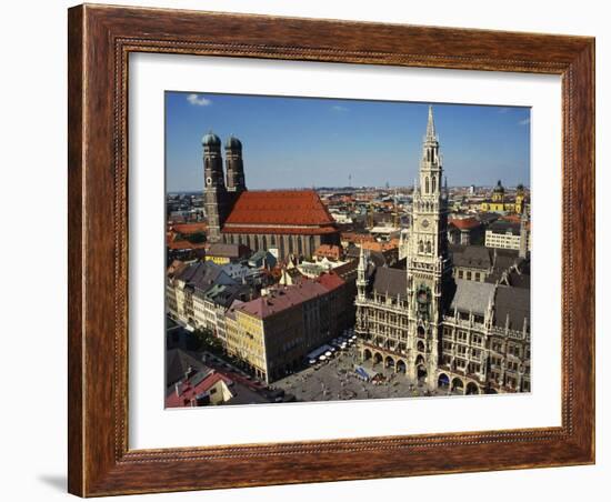 Neues Rathaus and the Frauenkirche, Munich, Bavaria, Germany-Ken Gillham-Framed Photographic Print