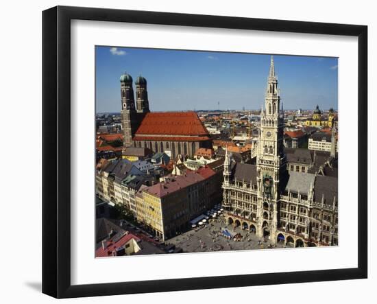 Neues Rathaus and the Frauenkirche, Munich, Bavaria, Germany-Ken Gillham-Framed Photographic Print