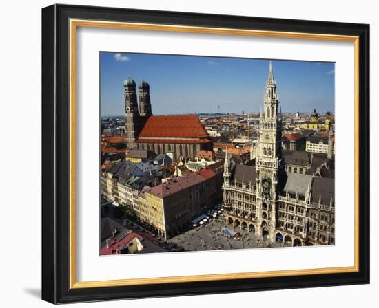 Neues Rathaus and the Frauenkirche, Munich, Bavaria, Germany-Ken Gillham-Framed Photographic Print