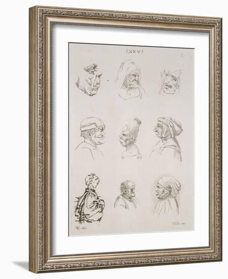 Neuf têtes-Leonardo da Vinci-Framed Giclee Print