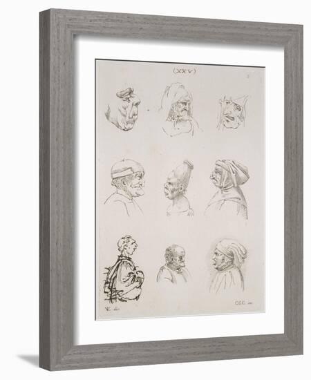 Neuf têtes-Leonardo da Vinci-Framed Giclee Print