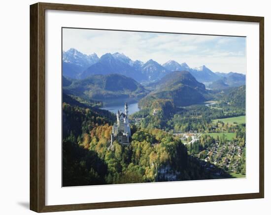 Neuschwanstein and Hohenschwangau Castles, Alpsee and Tannheimer Alps, Allgau, Bavaria, Germany-Hans Peter Merten-Framed Photographic Print