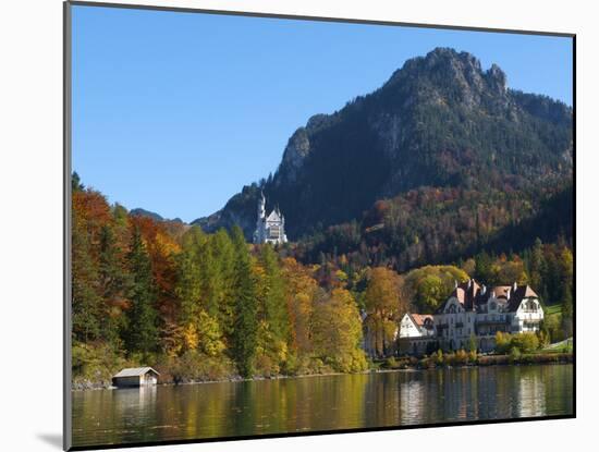 Neuschwanstein Castle Ans Lake Alpsee, Allgaeu, Bavaria, Germany-Katja Kreder-Mounted Photographic Print