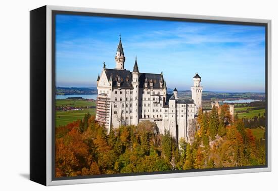 Neuschwanstein Castle in Bavarian Alps, Germany-swisshippo-Framed Premier Image Canvas