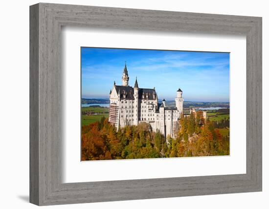 Neuschwanstein Castle in Bavarian Alps, Germany-swisshippo-Framed Photographic Print