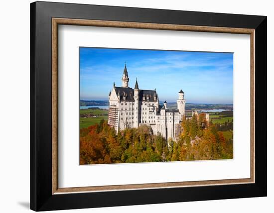 Neuschwanstein Castle in Bavarian Alps, Germany-swisshippo-Framed Photographic Print