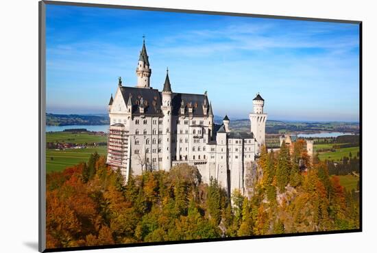 Neuschwanstein Castle in Bavarian Alps, Germany-swisshippo-Mounted Photographic Print