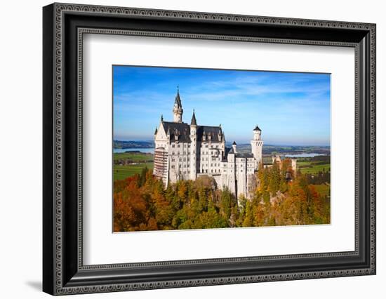 Neuschwanstein Castle in Bavarian Alps, Germany-swisshippo-Framed Photographic Print