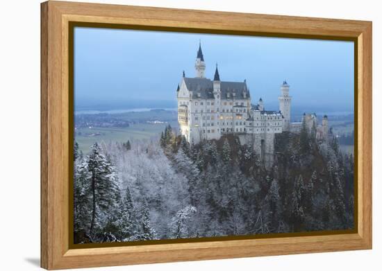 Neuschwanstein Castle in Winter, Fussen, Bavaria, Germany, Europe-Miles Ertman-Framed Premier Image Canvas