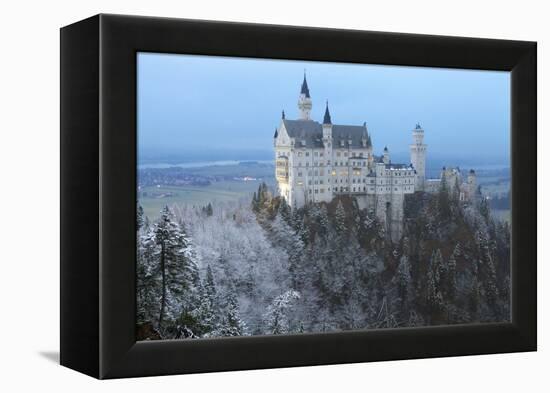 Neuschwanstein Castle in Winter, Fussen, Bavaria, Germany, Europe-Miles Ertman-Framed Premier Image Canvas