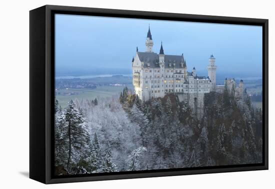 Neuschwanstein Castle in Winter, Fussen, Bavaria, Germany, Europe-Miles Ertman-Framed Premier Image Canvas