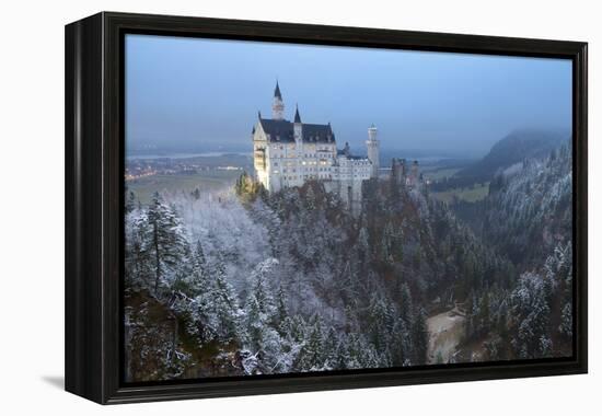 Neuschwanstein Castle in Winter, Fussen, Bavaria, Germany, Europe-Miles Ertman-Framed Premier Image Canvas
