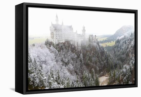 Neuschwanstein Castle in Winter, Fussen, Bavaria, Germany, Europe-Miles Ertman-Framed Premier Image Canvas