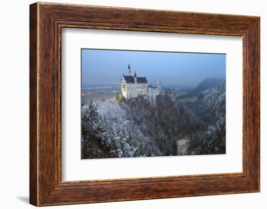 Neuschwanstein Castle in Winter, Fussen, Bavaria, Germany, Europe-Miles Ertman-Framed Photographic Print