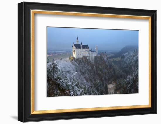 Neuschwanstein Castle in Winter, Fussen, Bavaria, Germany, Europe-Miles Ertman-Framed Photographic Print