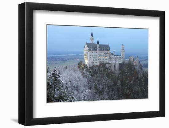 Neuschwanstein Castle in Winter, Fussen, Bavaria, Germany, Europe-Miles Ertman-Framed Photographic Print