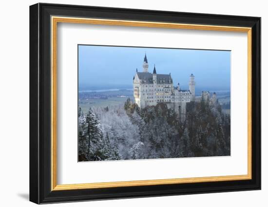 Neuschwanstein Castle in Winter, Fussen, Bavaria, Germany, Europe-Miles Ertman-Framed Photographic Print