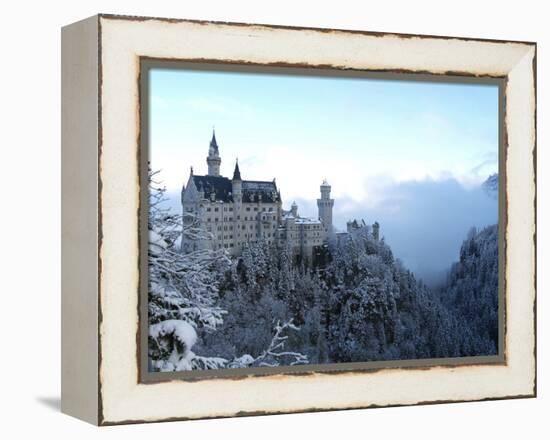 Neuschwanstein Castle in Winter, Schwangau, Allgau, Bavaria, Germany, Europe-Hans Peter Merten-Framed Premier Image Canvas