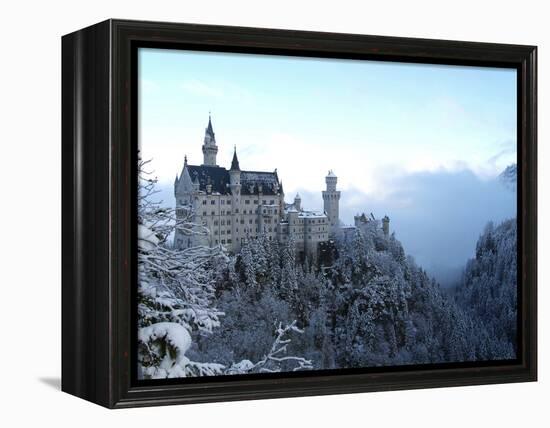 Neuschwanstein Castle in Winter, Schwangau, Allgau, Bavaria, Germany, Europe-Hans Peter Merten-Framed Premier Image Canvas