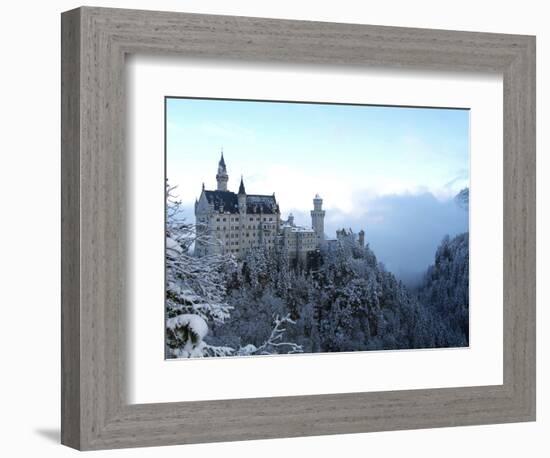 Neuschwanstein Castle in Winter, Schwangau, Allgau, Bavaria, Germany, Europe-Hans Peter Merten-Framed Photographic Print