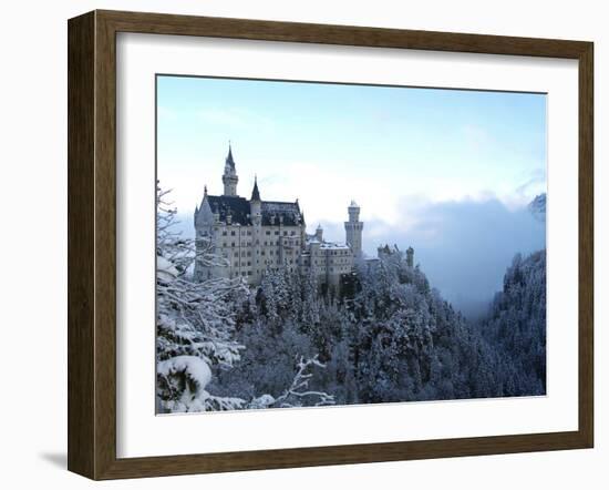 Neuschwanstein Castle in Winter, Schwangau, Allgau, Bavaria, Germany, Europe-Hans Peter Merten-Framed Photographic Print